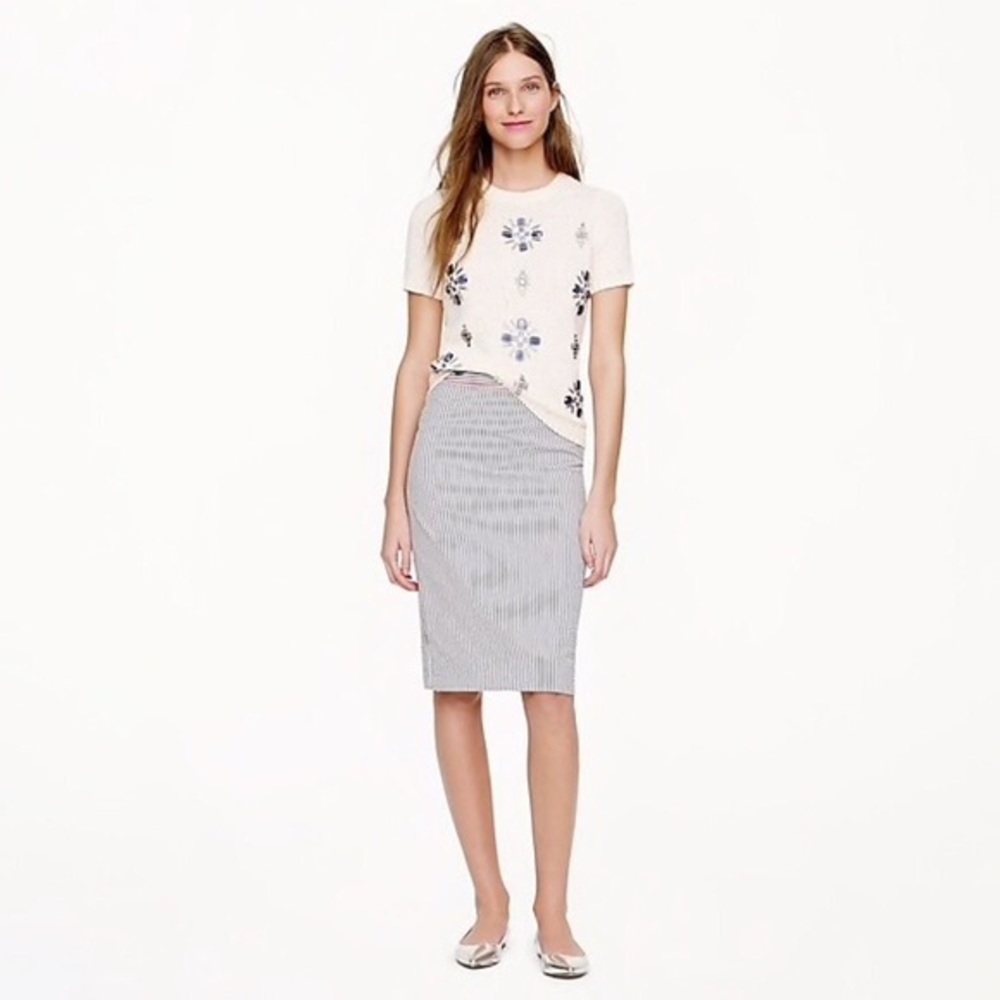 J. Crew No. 2 Pencil Skirt - Seersucker - Sz 4